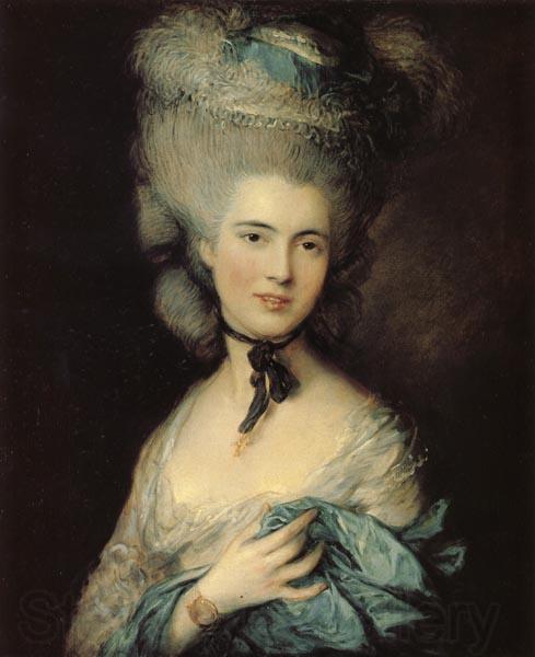 Thomas Gainsborough A woman in Blue Norge oil painting art